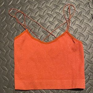 burnt orange color. Crop top. Super cute